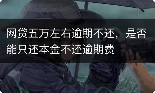 网贷五万左右逾期不还，是否能只还本金不还逾期费