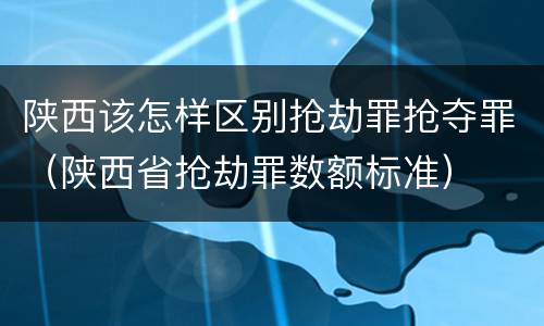 陕西该怎样区别抢劫罪抢夺罪（陕西省抢劫罪数额标准）