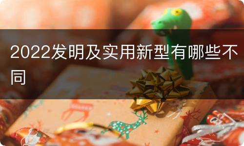 2022发明及实用新型有哪些不同