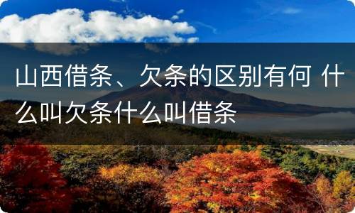山西借条、欠条的区别有何 什么叫欠条什么叫借条