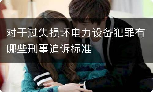 对于过失损坏电力设备犯罪有哪些刑事追诉标准