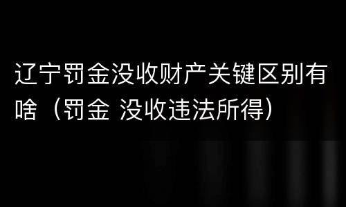 辽宁罚金没收财产关键区别有啥（罚金 没收违法所得）