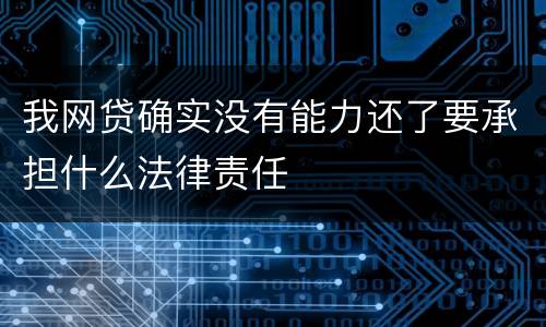 我网贷确实没有能力还了要承担什么法律责任