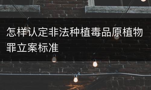 怎样认定非法种植毒品原植物罪立案标准