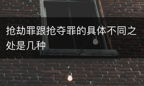 抢劫罪跟抢夺罪的具体不同之处是几种