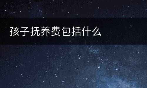  孩子抚养费包括什么