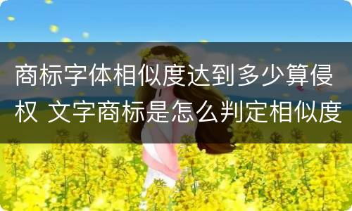 商标字体相似度达到多少算侵权 文字商标是怎么判定相似度的