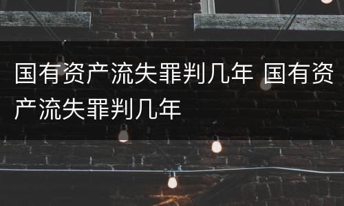 国有资产流失罪判几年 国有资产流失罪判几年
