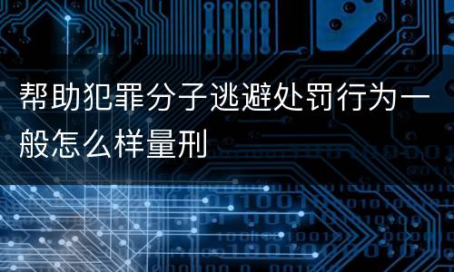 帮助犯罪分子逃避处罚行为一般怎么样量刑
