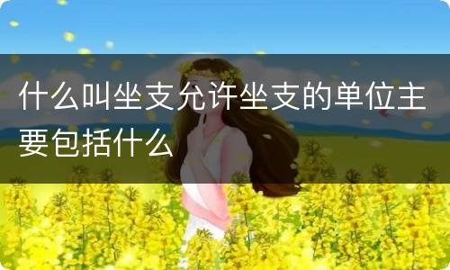 什么叫坐支允许坐支的单位主要包括什么
