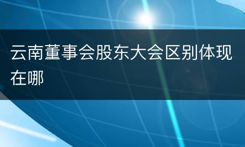 云南董事会股东大会区别体现在哪
