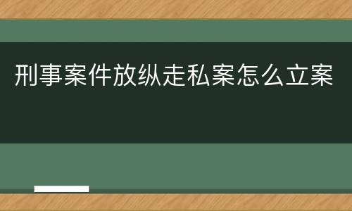 刑事案件放纵走私案怎么立案