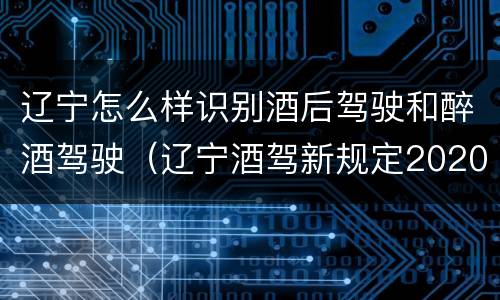 辽宁怎么样识别酒后驾驶和醉酒驾驶（辽宁酒驾新规定2020标准）