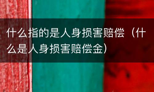 什么指的是人身损害赔偿（什么是人身损害赔偿金）