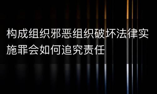 构成组织邪恶组织破坏法律实施罪会如何追究责任