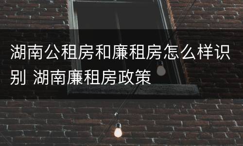 湖南公租房和廉租房怎么样识别 湖南廉租房政策