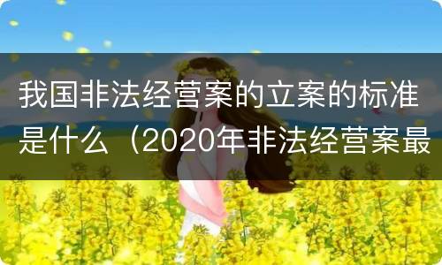 我国非法经营案的立案的标准是什么（2020年非法经营案最新立案标准和量刑）