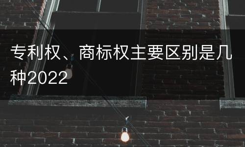 专利权、商标权主要区别是几种2022
