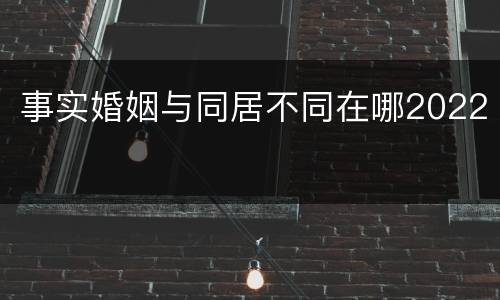 事实婚姻与同居不同在哪2022