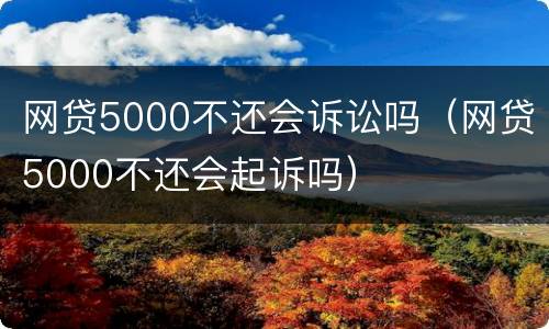 网贷5000不还会诉讼吗（网贷5000不还会起诉吗）