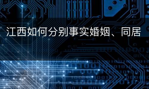 江西如何分别事实婚姻、同居