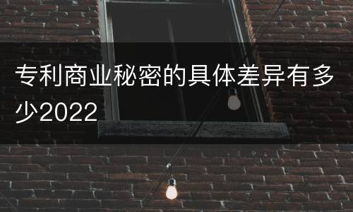 专利商业秘密的具体差异有多少2022