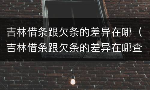 吉林借条跟欠条的差异在哪（吉林借条跟欠条的差异在哪查）