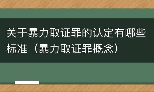 关于暴力取证罪的认定有哪些标准（暴力取证罪概念）