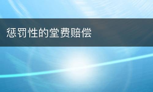 惩罚性的堂费赔偿