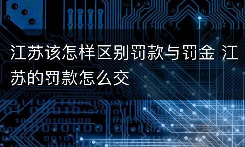 江苏该怎样区别罚款与罚金 江苏的罚款怎么交