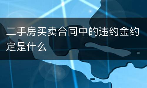 二手房买卖合同中的违约金约定是什么