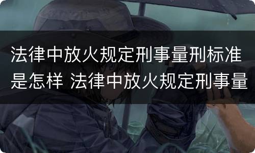 法律中放火规定刑事量刑标准是怎样 法律中放火规定刑事量刑标准是怎样确定的