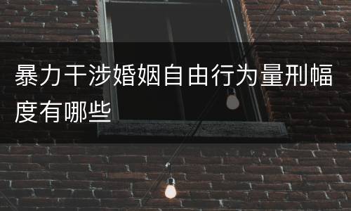 暴力干涉婚姻自由行为量刑幅度有哪些
