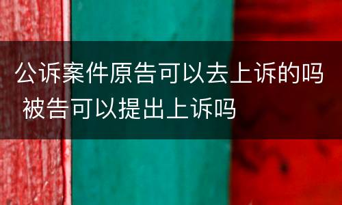 公诉案件原告可以去上诉的吗 被告可以提出上诉吗