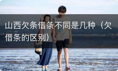 山西欠条借条不同是几种（欠借条的区别）