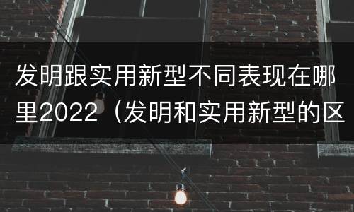 发明跟实用新型不同表现在哪里2022（发明和实用新型的区别和联系有什么）