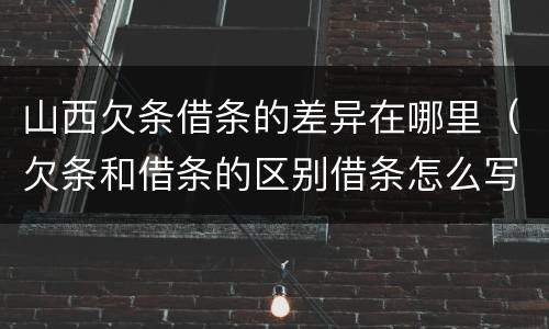 山西欠条借条的差异在哪里（欠条和借条的区别借条怎么写）