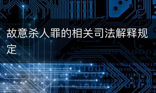 故意杀人罪的相关司法解释规定