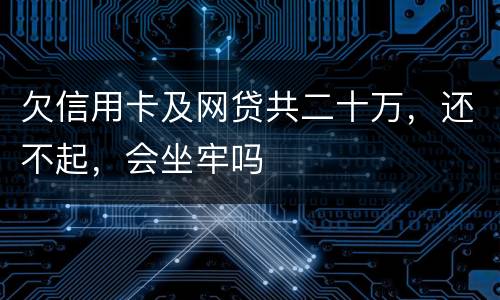 欠信用卡及网贷共二十万，还不起，会坐牢吗