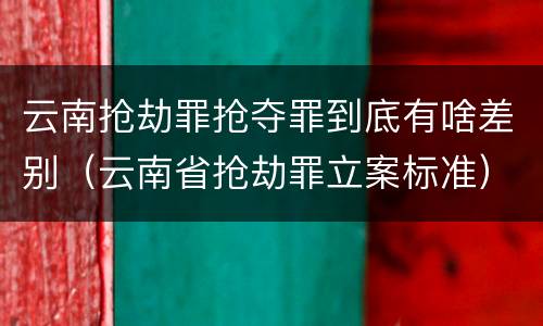 云南抢劫罪抢夺罪到底有啥差别（云南省抢劫罪立案标准）