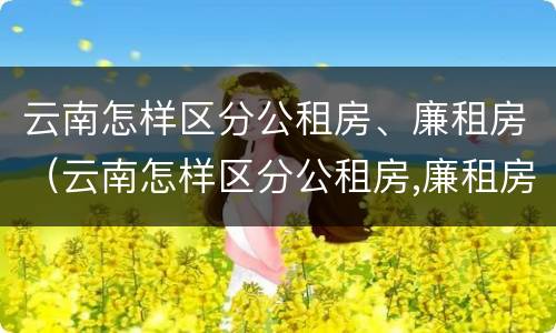 云南怎样区分公租房、廉租房（云南怎样区分公租房,廉租房和商品房）