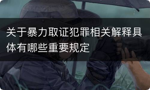 关于暴力取证犯罪相关解释具体有哪些重要规定