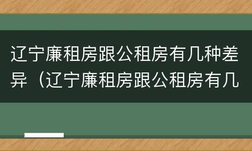 辽宁廉租房跟公租房有几种差异（辽宁廉租房跟公租房有几种差异吗）