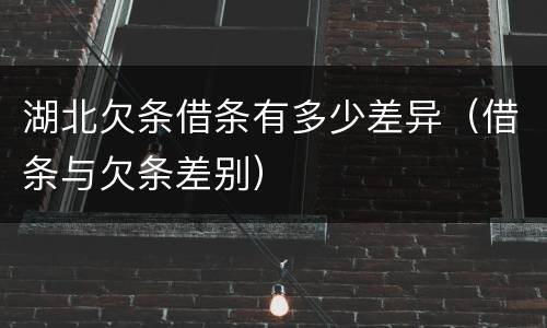 湖北欠条借条有多少差异（借条与欠条差别）