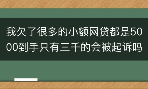 我欠了很多的小额网贷都是5000到手只有三千的会被起诉吗