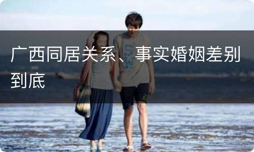 广西同居关系、事实婚姻差别到底