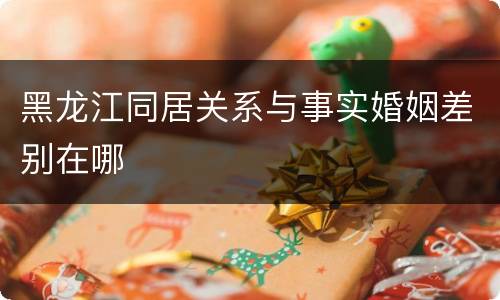 黑龙江同居关系与事实婚姻差别在哪