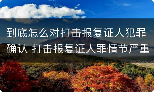 到底怎么对打击报复证人犯罪确认 打击报复证人罪情节严重