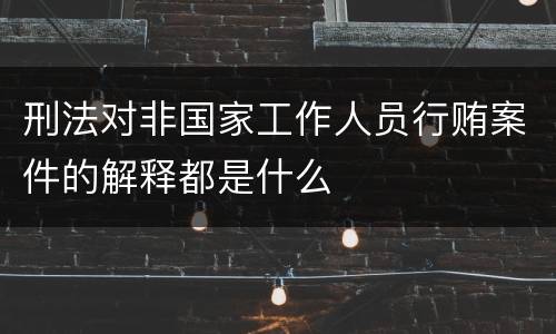 刑法对非国家工作人员行贿案件的解释都是什么