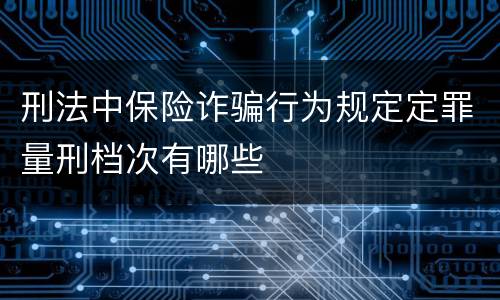 刑法中保险诈骗行为规定定罪量刑档次有哪些